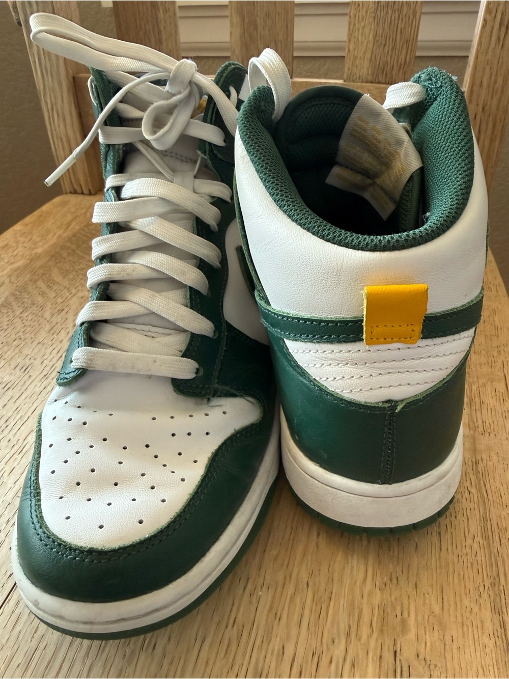 Nike High-Top Sneakers in White and Dark Green - Picture 4 of 14